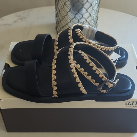 a.n.a Black and Cream Women's Sandals - Picture 2 of 4